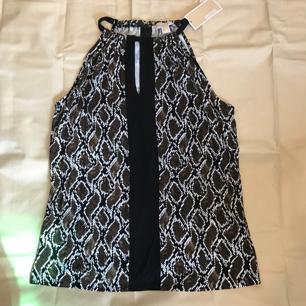 Michael Kors Snakeskin Print Sleeveless Top